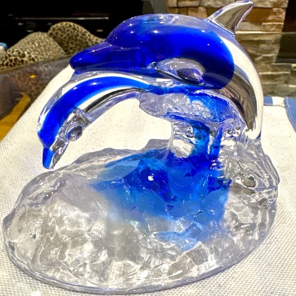 🐬 Stunning Vintage Rare Cristal d’Arques Mother & Baby Dolphin Figurine France 🐬 - Picture 3 of 16